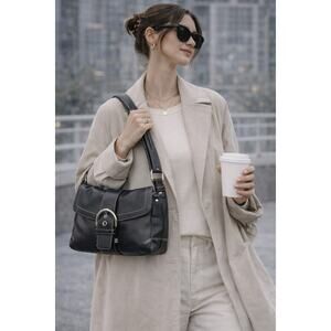 Coach Black Shoulder Soho Black Multi Pocket Bag